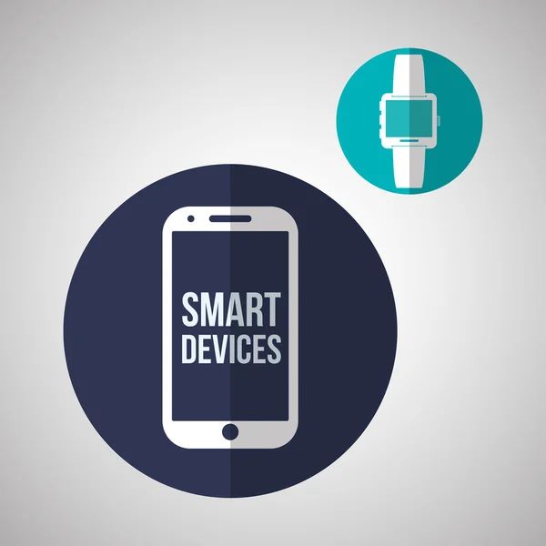 Progettazione intelligente del dispositivo. Icona del gadget. Illustrazione isolata, vettore — Vettoriale Stock