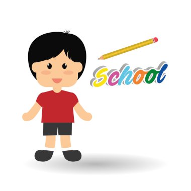 Eğitim tasarım. okul simgesi. izole illüstrasyon, vektör