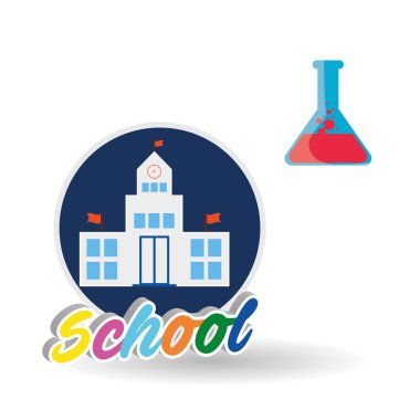 Eğitim tasarım. okul simgesi. izole illüstrasyon, vektör