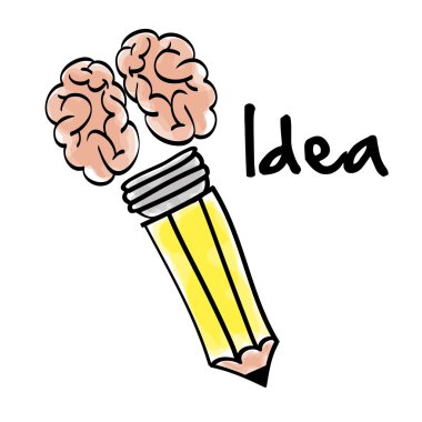 Büyük fikir tasarım. Yaratıcı simgesi. çizimde çizmek, vektör
