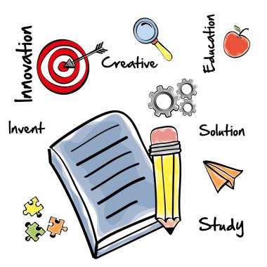 Büyük fikir tasarım. Yaratıcı simgesi. çizimde çizmek, vektör