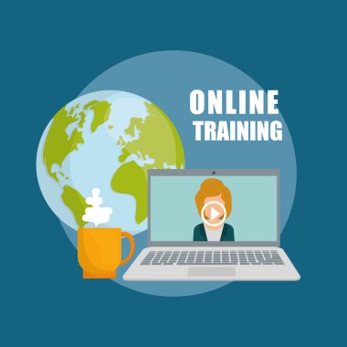 Online eğitim tasarımı. Eğitim kavramı. Renkli illüstrasyon