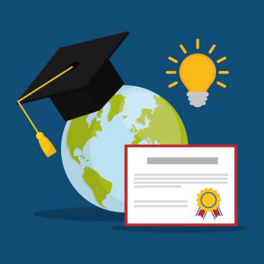 Online eğitim tasarımı. Eğitim kavramı. Renkli illüstrasyon