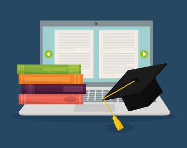 Online eğitim tasarımı. Eğitim kavramı. Renkli illüstrasyon