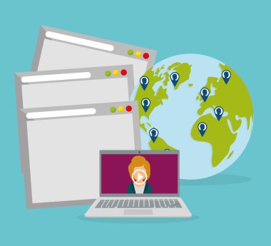 Online eğitim tasarımı. Eğitim kavramı. Renkli illüstrasyon