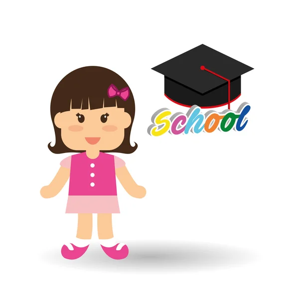 Diseño educativo. icono de la escuela. ilustración aislada, vector — Vector de stock