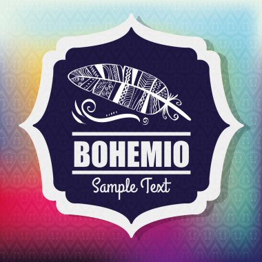 Bohemio tasarım. Ruh kavramı. Düz illüstrasyon, vektör