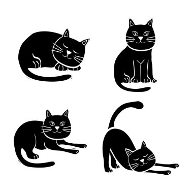 kedi tasarım. hayvan kavramı. düz illüstrasyon, vektör