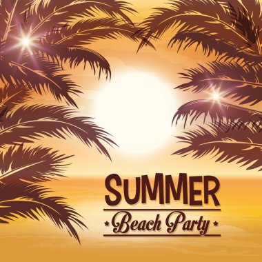 Plaj tasarım. Yaz simgesi. Renkli resimde, vektör