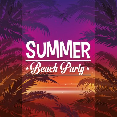 Plaj tasarım. Yaz simgesi. Renkli resimde, vektör