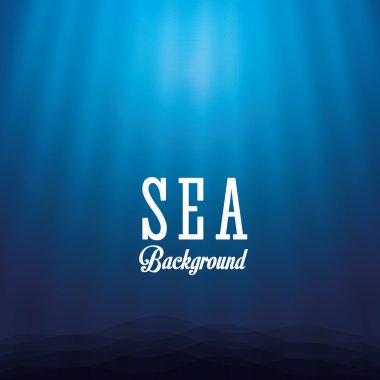 Deniz tasarım. mavi arka plan. Renkli resimde, vektör