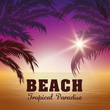 Plaj tasarım. Yaz simgesi. Renkli resimde, vektör