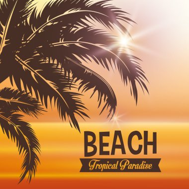 Plaj tasarım. Yaz simgesi. Renkli resimde, vektör