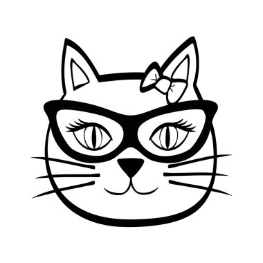 kedi tasarım. hayvan kavramı. düz illüstrasyon, vektör