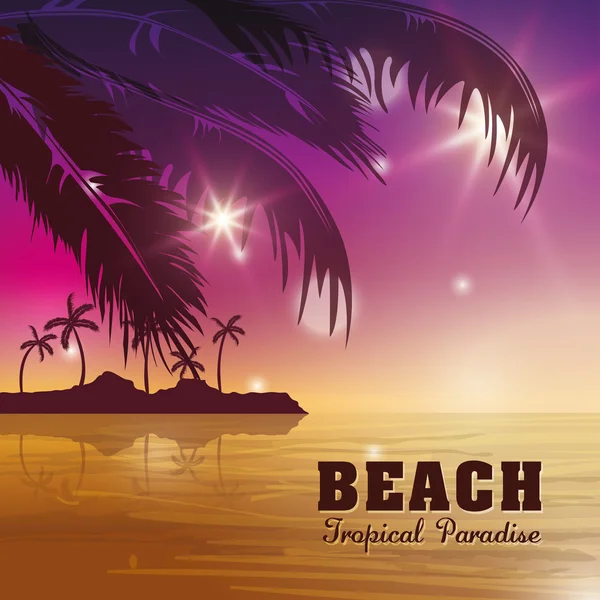 Diseño de playa. Icono de verano. Ilustración colorida, vector — Vector de stock