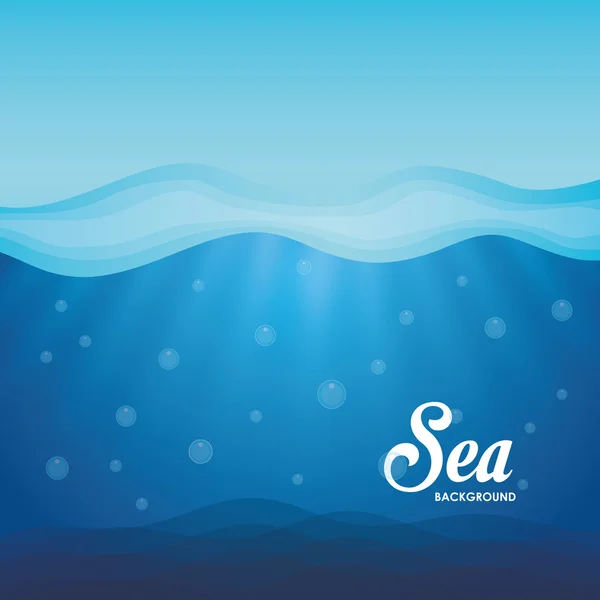 Meeresdesign. blauer Hintergrund. farbenfrohe Illustration, Vektor — Stockvektor