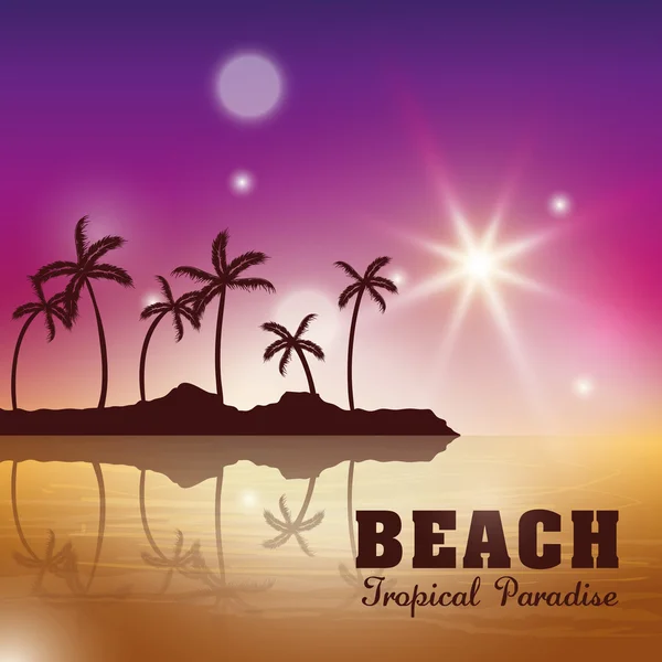 Progettazione spiaggia. Icona estiva. Illustrazione colorata, vettore — Vettoriale Stock