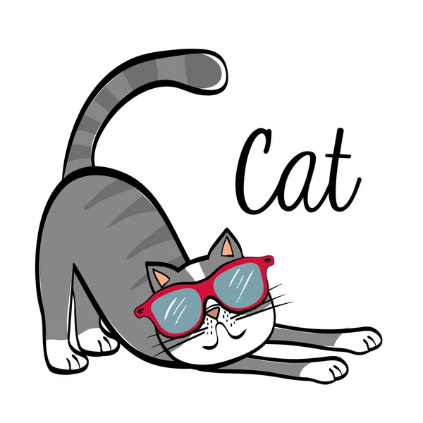 Kočka konstrukce. zvířecí koncept. plochý ilustrace, vektor — Stockový vektor