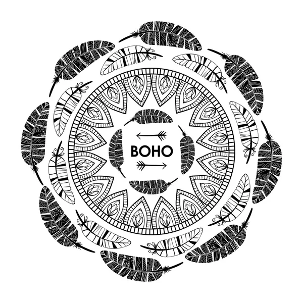 Bohemio tasarım. Ruh kavramı. Düz illüstrasyon, vektör — Stok Vektör