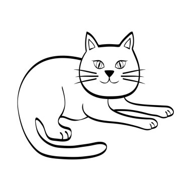 kedi tasarım. hayvan kavramı. düz illüstrasyon, vektör