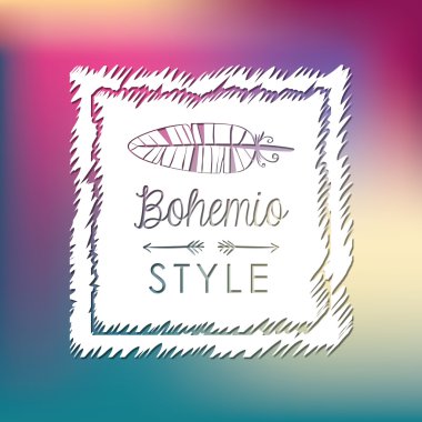 Bohemio tasarım. Ruh kavramı. Düz illüstrasyon, vektör