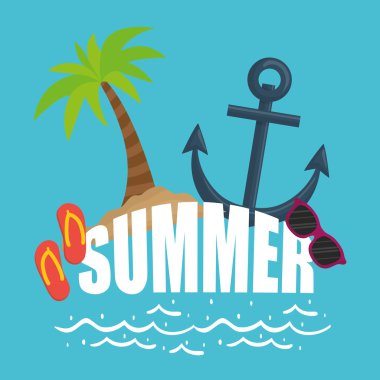 Yaz saati tasarım. Tatil simgesi. Beach kavramı