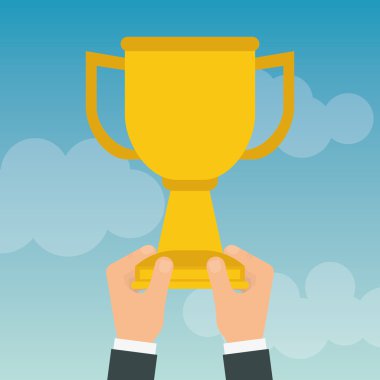 Başarı tasarım. Başarı simgesi. Renkli tasarımı, vektör