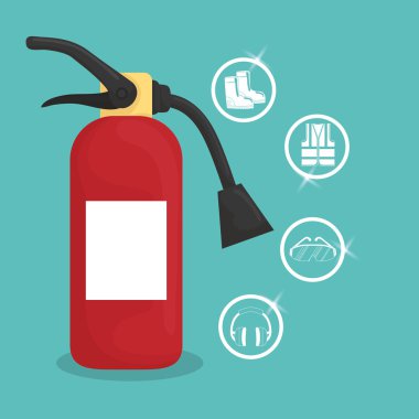 Endüstriyel güvenlik. Güvenlik simgesi. Düz tasarım