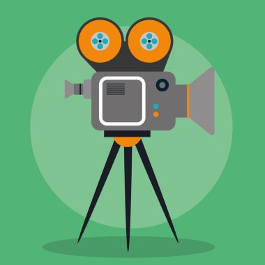 Sinema tasarım. Film kavramı. Düz illüstrasyon