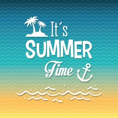 Yaz saati tasarım. Tatil simgesi. Beach kavramı