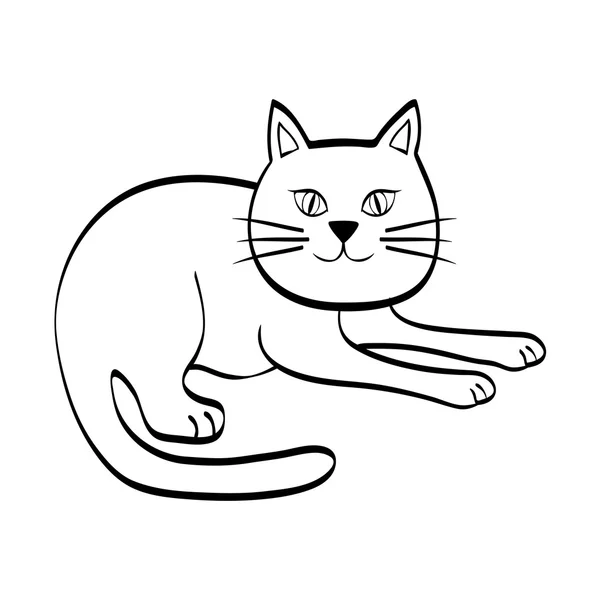 Desain kucing. konsep hewan. ilustrasi datar, vektor - Stok Vektor