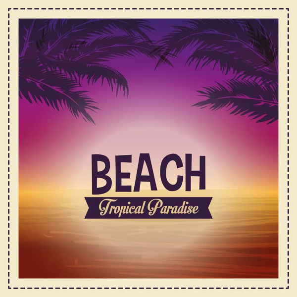 Diseño de playa. Icono de verano. Ilustración colorida, vector — Vector de stock