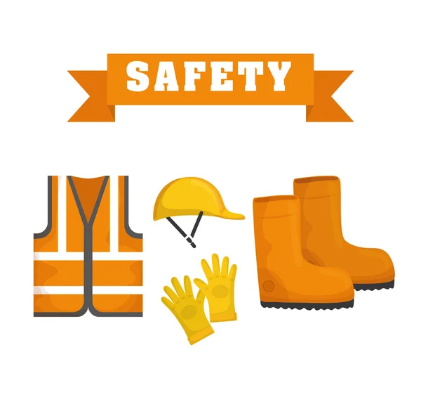 Industrial security. Safety icon. Flat design — Stock Vector