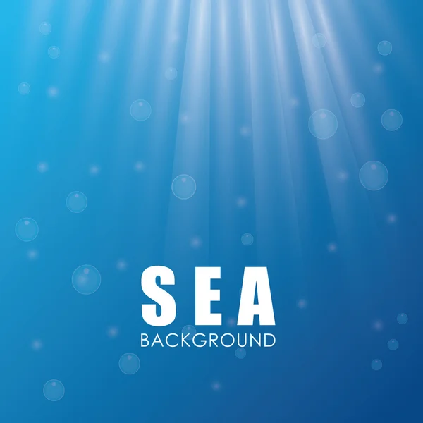 Sea design. blå bakgrund. Färgglad illustration, vektor — Stock vektor
