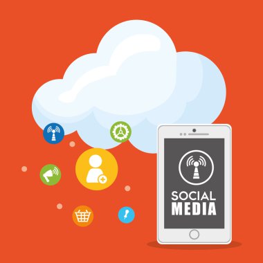 Sosyal medya tasarımı. Ortam simgesi. Düz illüstrasyon