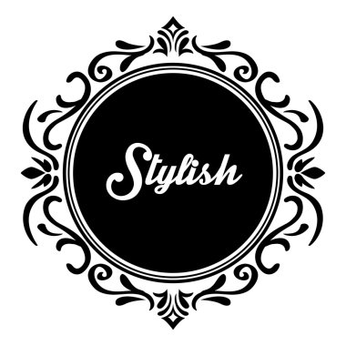 Şık tasarımı. Bir şekilde dekore edilmiş kutsal kişilerin resmi. Siyah ve beyaz illüstrasyon, vektör