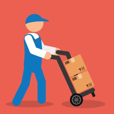 Teslim tasarım. Nakliye simgesi. Düz illüstrasyon, vektör