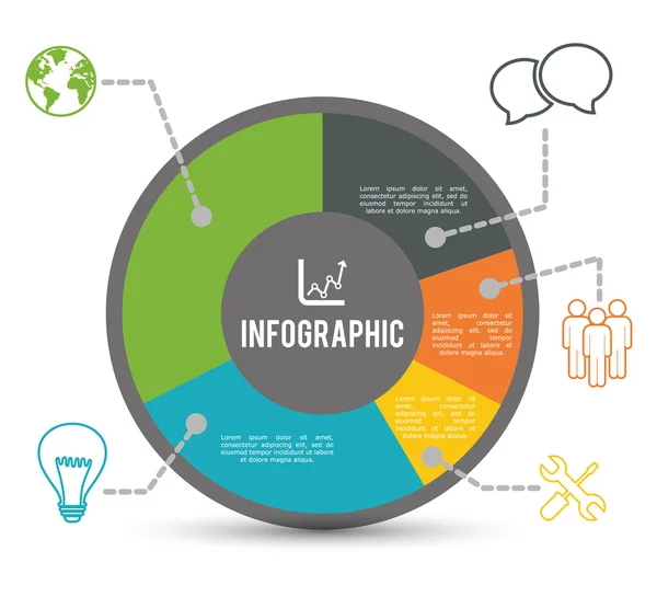 Infografisches Design. Datensymbol. farbenfrohe Illustration, Vektor — Stockvektor