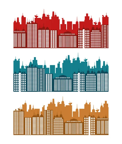 Progettazione urbana. Icona della costruzione. Illustrazione colorata, vettore — Vettoriale Stock