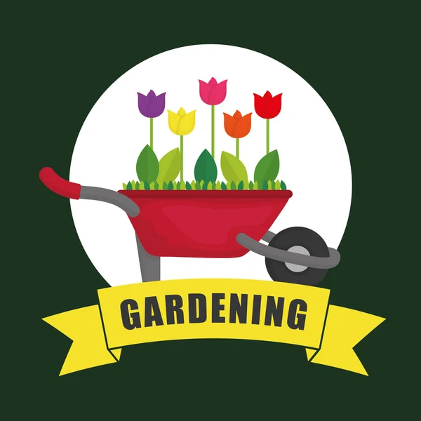 Trädgårdsskötsel design botanik ikonen. Platt illustration, vektor — Stock vektor