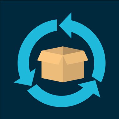 Teslim tasarım. Nakliye simgesi. Düz illüstrasyon, vektör