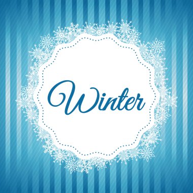 Kış tasarım. mavi arka plan. Düz illüstrasyon