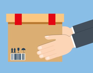 Teslim tasarım. Nakliye simgesi. Düz illüstrasyon, vektör