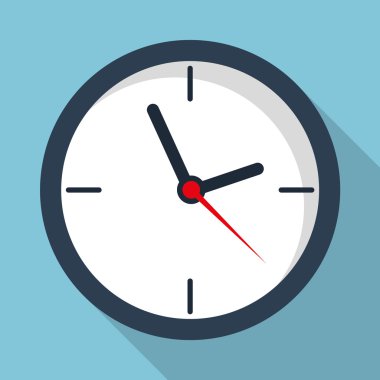 Zaman tasarımı. Saat simgesi. Düz illüstrasyon