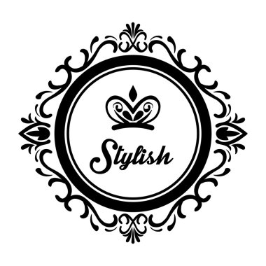 Şık tasarımı. Bir şekilde dekore edilmiş kutsal kişilerin resmi. Siyah ve beyaz illüstrasyon, vektör