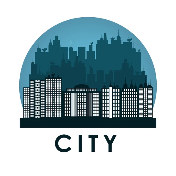 Projekt miasta. Ikona budynku. Ilustracja kolorowy, wektor — Wektor stockowy