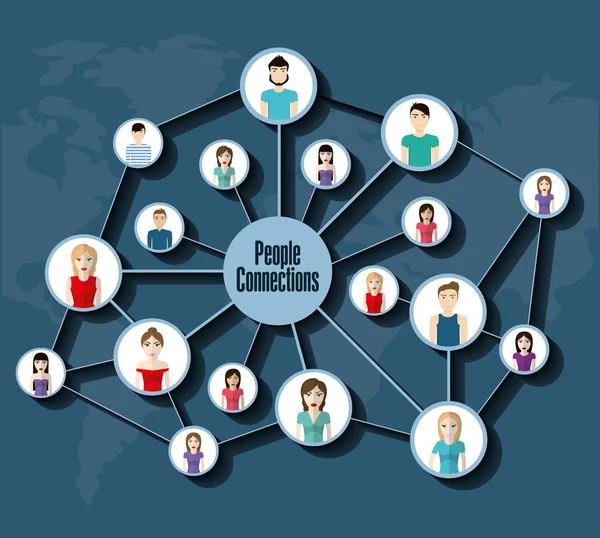 Icona della gente. Concetto di connessione. Illustrazione piatta. Medicinali sociali — Vettoriale Stock