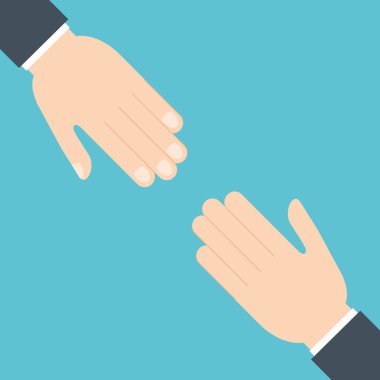 Tasarım yardımcı. insan el simgesi. Düz illüstrasyon, vektör