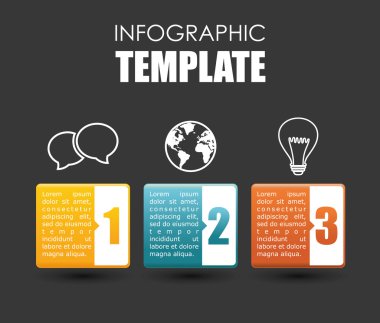 Infograhic tasarım. Veri simgesi. Renkli resimde, vektör