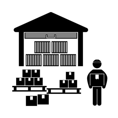 Teslim tasarım. Nakliye simgesi. Düz illüstrasyon, vektör